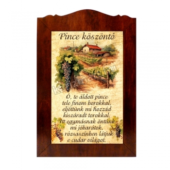 Pince köszöntő, Táblakép
