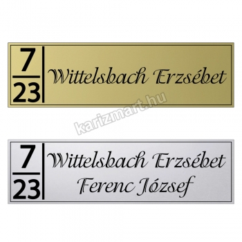 Emelet/Ajtószám, Ajtó névtábla